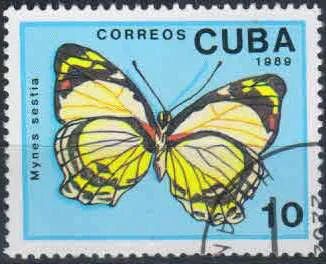 Лот: 21424204. Фото: 1. 1989. Куба. Бабочки. н.с. № 3278. Марки