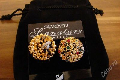 Лот: 672484. Фото: 1. Бижутерия Swarowski 7. Серьги, каффы