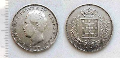 Лот: 8272905. Фото: 1. Португалия. 500 рейсов 1879 (серебро... Европа