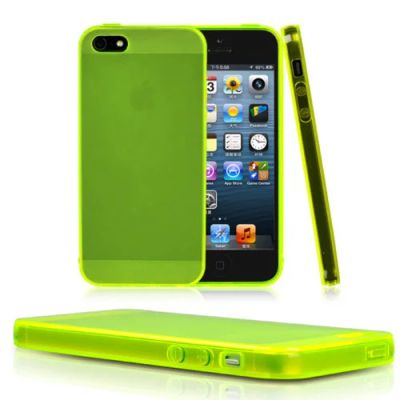 Лот: 3995791. Фото: 1. Чехол на Iphone 5/5s TPU желтый... Чехлы, бамперы