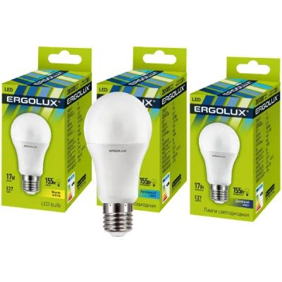 Лот: 24441277. Фото: 1. Светодиодная лампа Ergolux LED-A60-17W-E27-4K. Лампочки