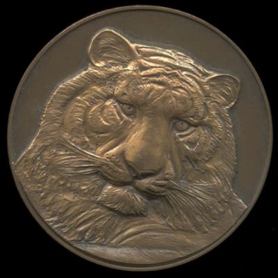 Лот: 17759565. Фото: 1. Россия Медаль 2010 Год Тигра календарь... Памятные медали