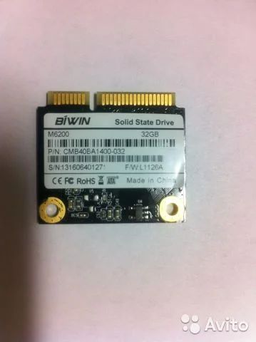 Лот: 4699765. Фото: 1. SSD 32Gb biwin M6200 mSata. SSD-накопители