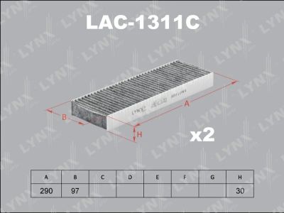 Лот: 13357014. Фото: 1. Lynx LAC-1311C Салонный фильтр. Расходные материалы