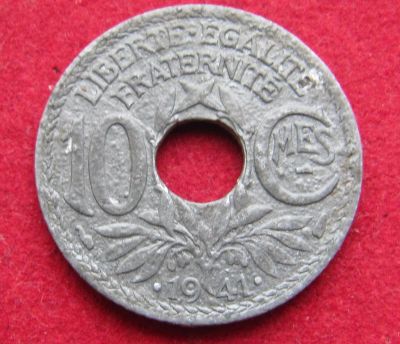 Лот: 15511582. Фото: 1. Франция 10 сантимов, 1941. Остальные страны