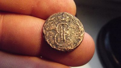 Лот: 10896379. Фото: 1. Редкая сибирская денга 1769года... Россия до 1917 года
