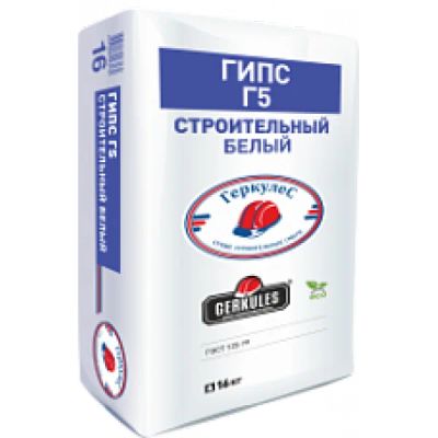 Лот: 13921311. Фото: 1. Гипс Г-5 5кг (п/э пакет) Геркулес... Смеси, шпатлевки, цемент
