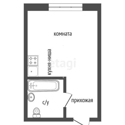 Лот: 21644719. Фото: 1. Продам 1-комн. кв. 24 кв.м. Красноярск... Квартиры, студии