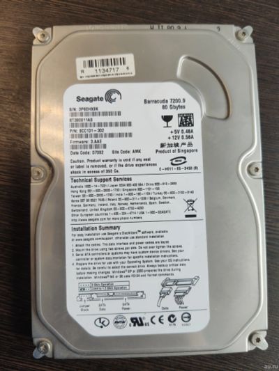 Лот: 18064878. Фото: 1. HDD Seagate 80Gb 3.5 (Винчестер... Жёсткие диски (HDD)