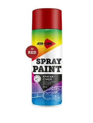 Лот: 19570638. Фото: 1. Краска-спрей красная Aim-One Spray... Краски, лаки, растворитель