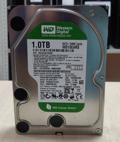 Лот: 19508070. Фото: 1. HDD 1 Tb WD Green WD10EARS 5400... Жёсткие диски (HDD)