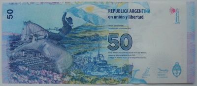 Лот: 9595831. Фото: 1. Аргентина 50 песо 2015, в обороте... Америка