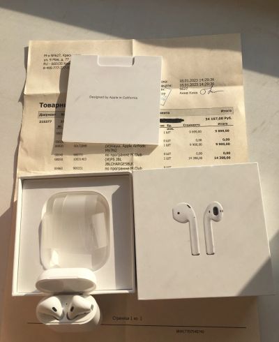 Лот: 19952882. Фото: 1. Apple AirPods 2 новые оригинал. Наушники, гарнитуры