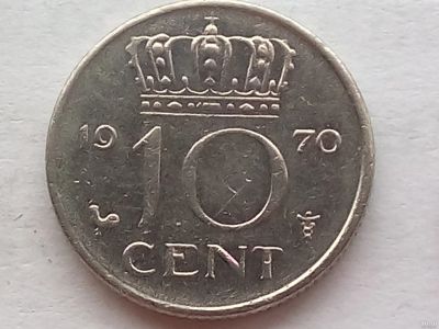 Лот: 16953708. Фото: 1. Монета Нидерландов 10 центов. Европа