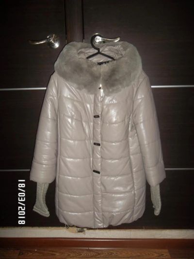 Лот: 11547006. Фото: 1. Куртка - пуховик из ЭКО кожи. Верхняя одежда