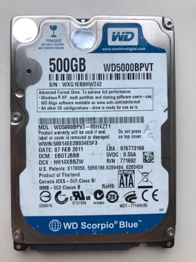 Лот: 25797062. Фото: 1. SATA-II 500Gb Western Digital... Жёсткие диски (HDD)