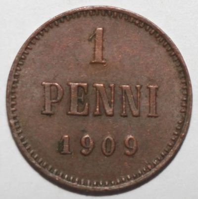 Лот: 2765616. Фото: 1. 1 пенни 1909 год. Россия до 1917 года