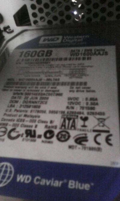 Лот: 5853430. Фото: 1. Жёсткий Диск 160GB. Жёсткие диски (HDD)