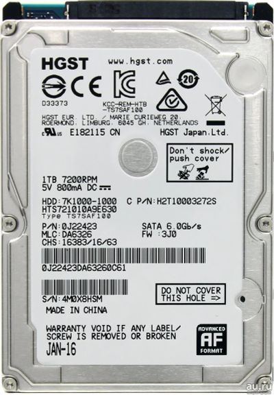 Лот: 14415341. Фото: 1. Hitachi 7K1000 HTS721010A9E630... Жёсткие диски (HDD)