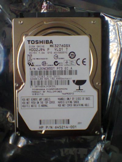 Лот: 3292912. Фото: 1. Жеский диск 2,5" Toshiba 320Гб. Жёсткие диски (HDD)
