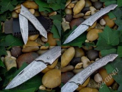 Лот: 747269. Фото: 1. Складной нож ручной работы из... Ножи, топоры