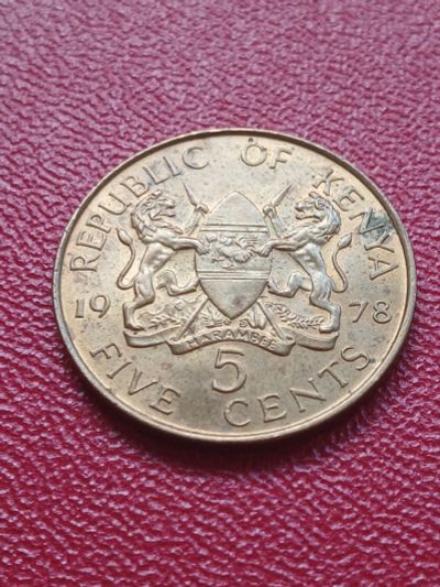 Лот: 22165550. Фото: 1. Кения 5 центов 1978. Африка