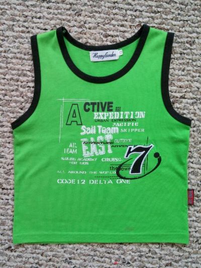 Лот: 7953844. Фото: 1. Ярко-зелёная майка на 4 года. Одежда для дома