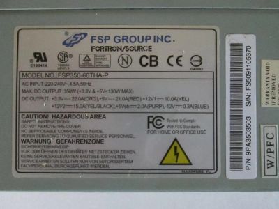 Лот: 10174766. Фото: 1. Блок питания FSP 350W. Корпуса, блоки питания