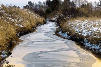 Лот: 2492398. Фото: 1. открытка весенний ручей. Открытки, конверты