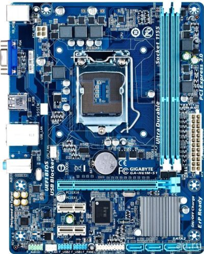 Лот: 13784889. Фото: 1. Gigabyte GA-H61M-S1 ревизия 4... Материнские платы