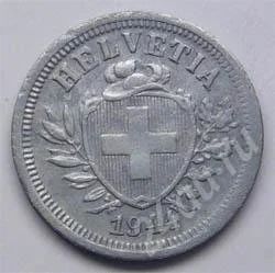 Лот: 217220. Фото: 1. Швейцария. 1 рапен 1944г. Цинк... Европа