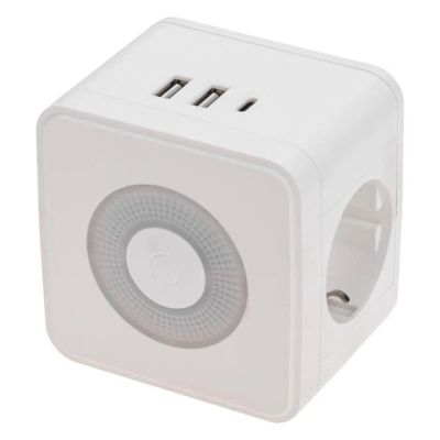 Лот: 24491067. Фото: 1. Тройник Rexant 11-1251 White. Удлинители, тройники, сетевые фильтры