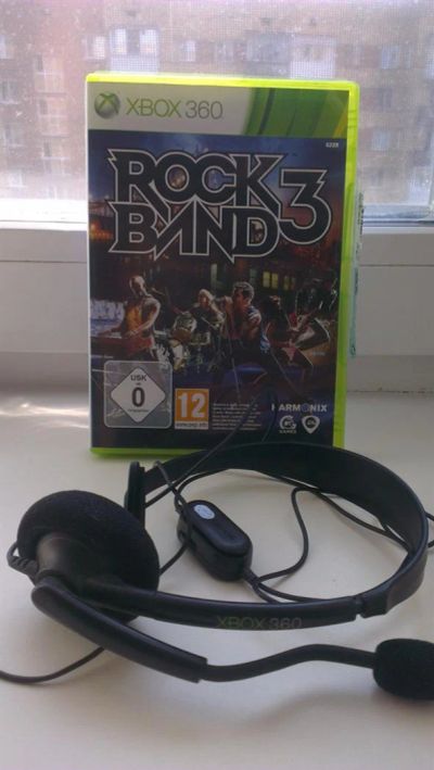 Лот: 3019629. Фото: 1. Rock Band 3 + гарнитура (XBOX... Игры для консолей