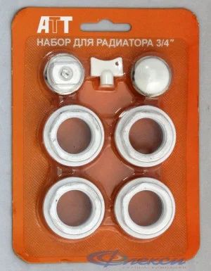 Лот: 3151453. Фото: 1. Набор для радиатора АТТ 3/4 с... Радиаторы отопления, полотенцесушители