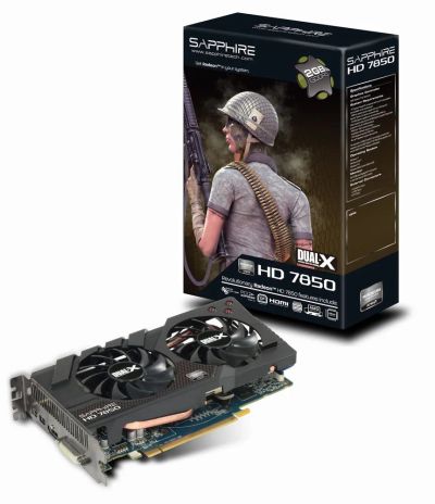 Лот: 7011995. Фото: 1. 2Gb Sapphire HD 7850 Dual-x OC... Видеокарты