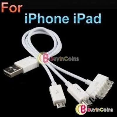 Лот: 12998382. Фото: 1. USB Кабель 3 в 1 (MicroUsb/ MiniUsb... Дата-кабели, переходники