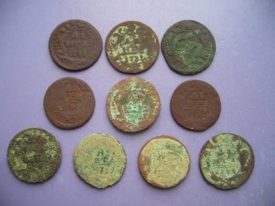 Лот: 10969385. Фото: 1. 1 денга 1730 -1753 г. (за 10шт... Россия до 1917 года