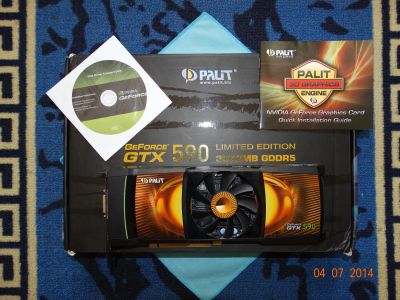 Лот: 4265892. Фото: 1. GTX 590 3072MB GDDR5. Видеокарты