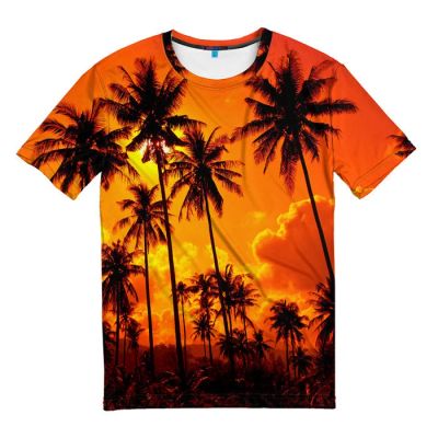 Лот: 12056206. Фото: 1. Мужская футболка 3D "Пальмы -... Футболки