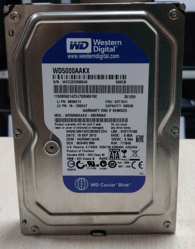 Лот: 19567801. Фото: 1. HDD 500 Гб, WD, 3,5'', 7200 об... Жёсткие диски (HDD)