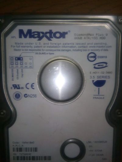 Лот: 16953048. Фото: 1. Жёсткий диск Maxtor 80GB. Жёсткие диски (HDD)