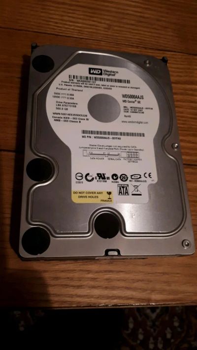 Лот: 12159004. Фото: 1. HDD жесткий диск WD5000AAJS 500Gb. Жёсткие диски (HDD)