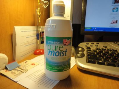 Лот: 6287775. Фото: 1. Раствор Pure Moist Alcon Опти-Фри... Аксессуары, средства по уходу