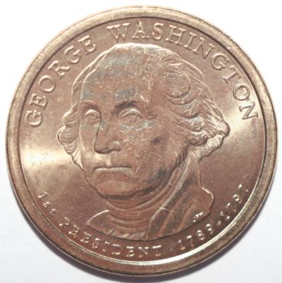 Лот: 8755571. Фото: 1. 1 доллар 2007 год. 1-ый президент... Америка