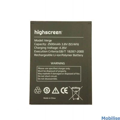 Лот: 12047383. Фото: 1. АКБ Highscreen Verge (2500 mAh... Аккумуляторы