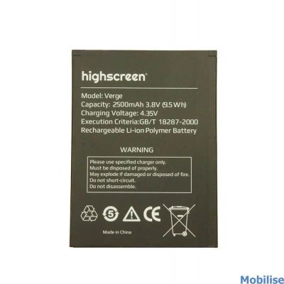 Лот: 12047383. Фото: 1. АКБ Highscreen Verge (2500 mAh... Аккумуляторы