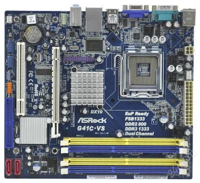 Лот: 1165837. Фото: 1. ASRock G41C-VS. Материнские платы