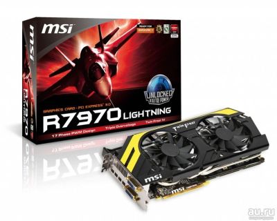 Лот: 8074036. Фото: 1. MSI Radeon HD 7970 Lightning 1070Mhz... Видеокарты