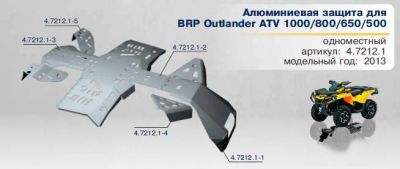 Лот: 4462732. Фото: 1. Алюминиевая защита для BRP Outlander... Запчасти