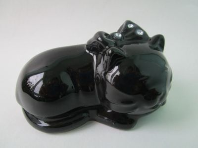 Лот: 19550490. Фото: 1. 154. шкатулка черная кошка. Шкатулки